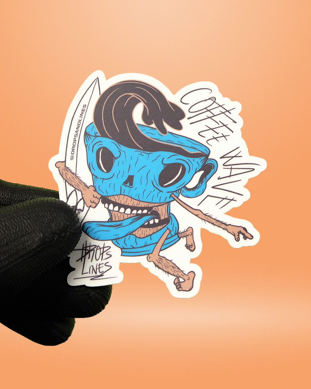 STICKER COFEE WAVE